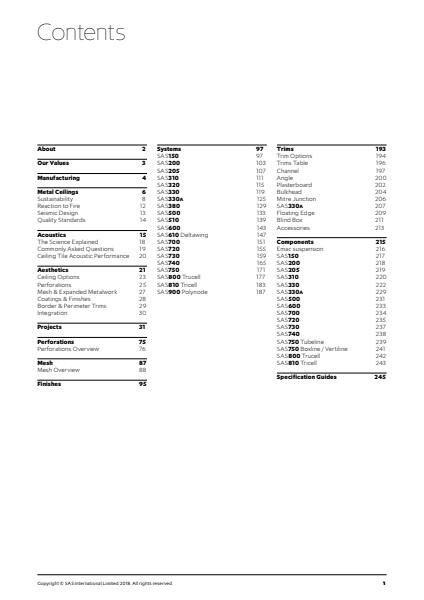 SAS Metal Ceiling Brochure