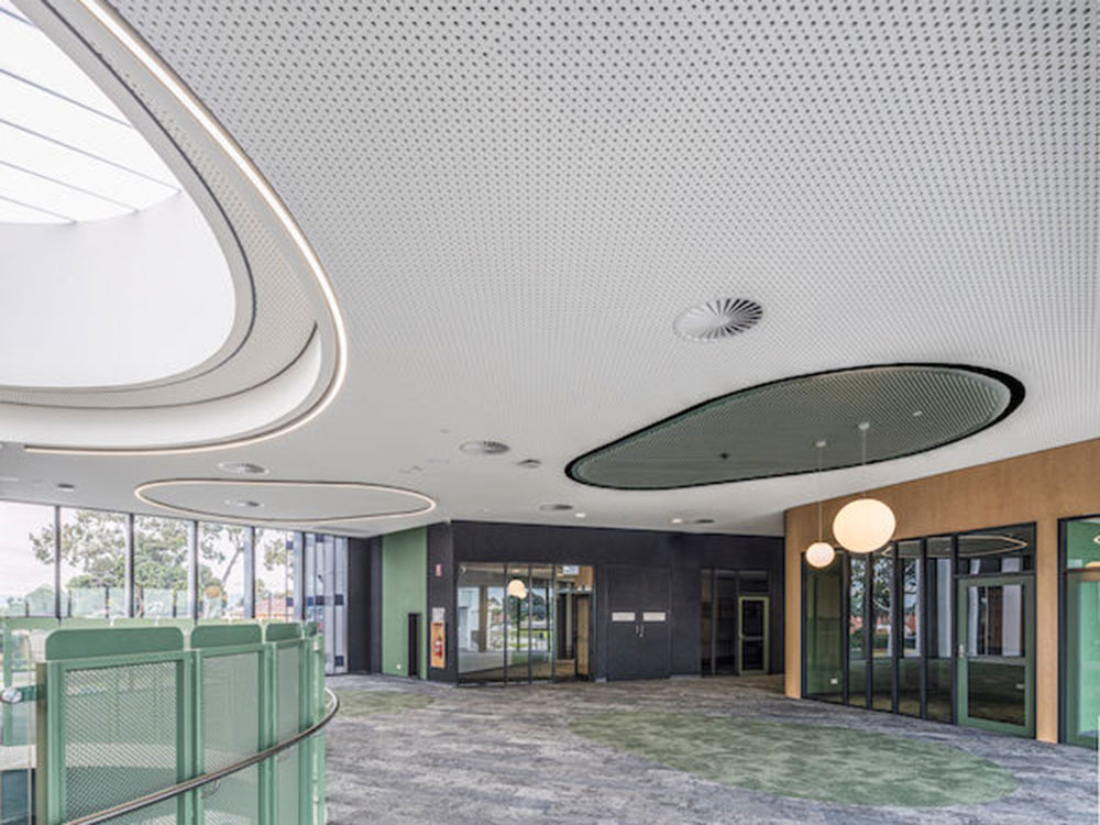 Stratopanel by Knauf perforated acoustic ceiling panels at Nazareth Catholic College 