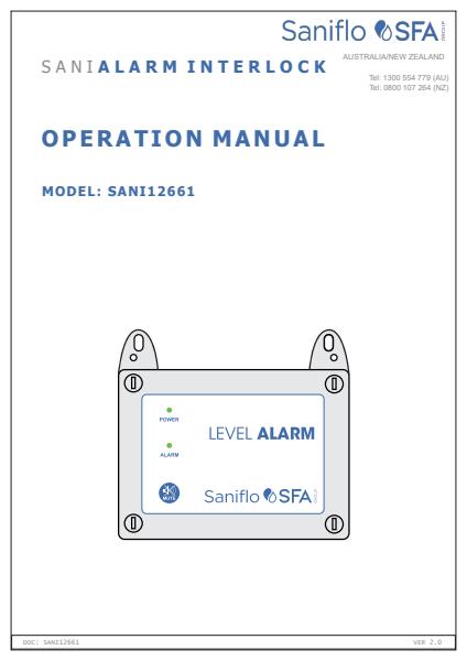 Saniflo Sanialarm Interlock Instructions