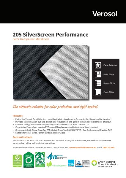205 SilverScreen Performance Specification