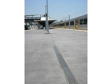 ACO’s sloped trench drain and anti slip grates at Brisbane train ...