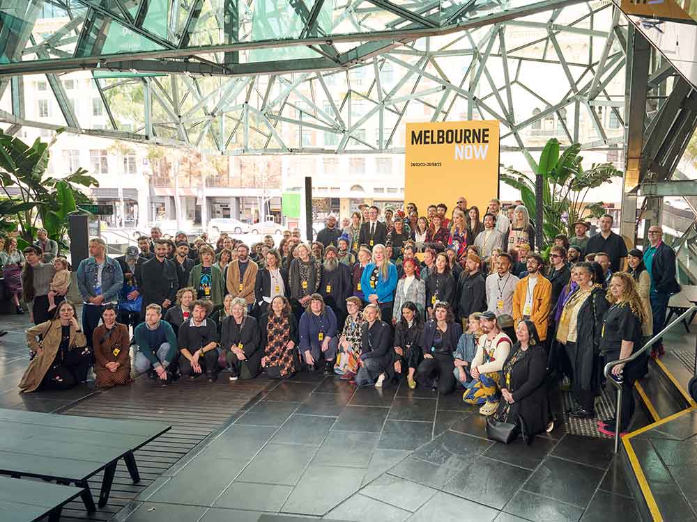 Melbourne Now 2023 artists and designers at the announcement event 