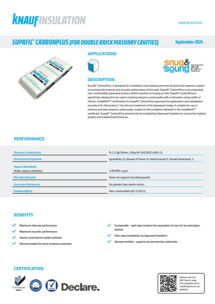 Knauf Insulation Supafil CarbonPlus Datasheet