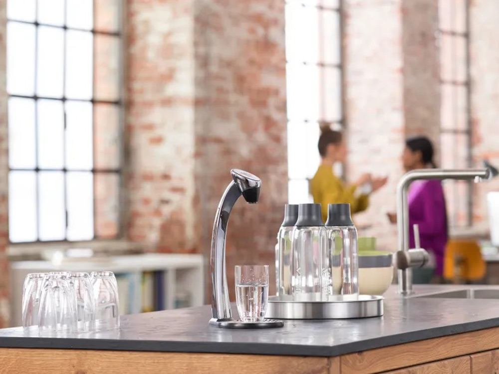 The BRITA VIVREAU ViTap filters and dispenses instant, hot, chilled and sparkling water.