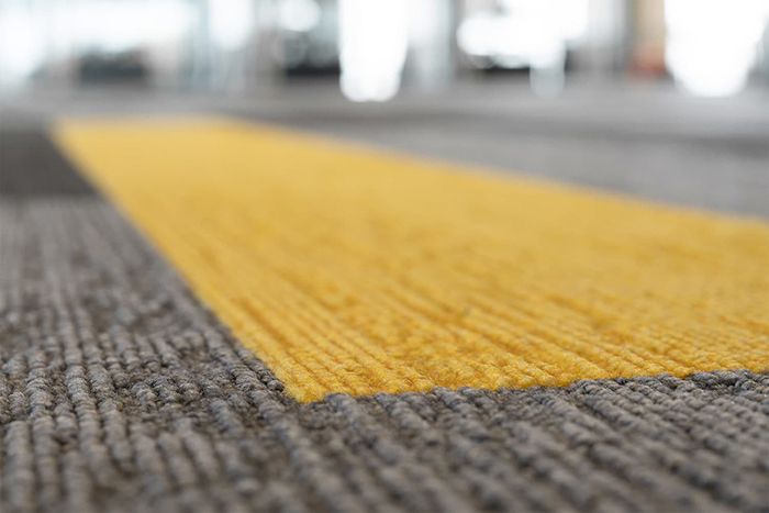 Yellow carpet tiles