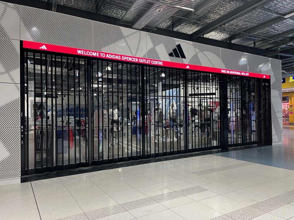 ATDC's folding doors at the new Adidas Docklands store 