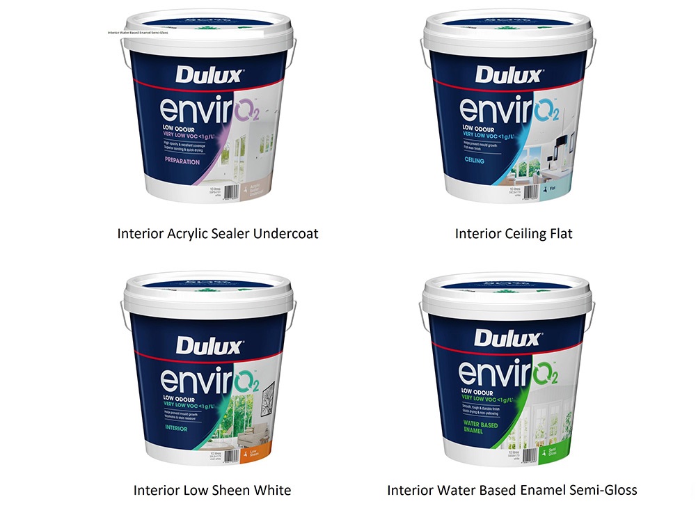 Dulux products with Global GreenTagCert™ GreenRate™ Level A certification