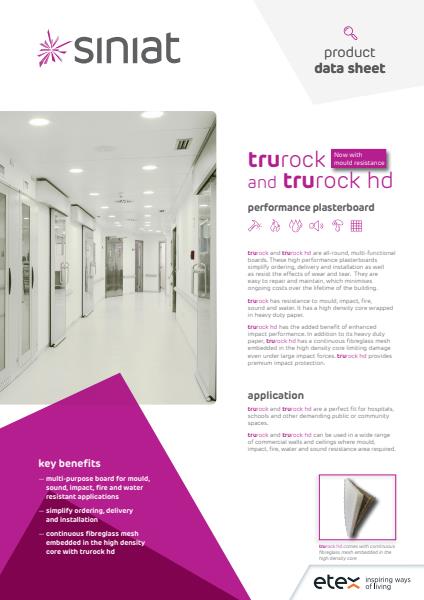 Siniat Trurock HD Product Data Sheet