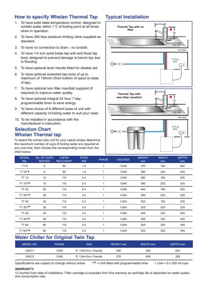 Instant boiling water on tap - Thermal Tap