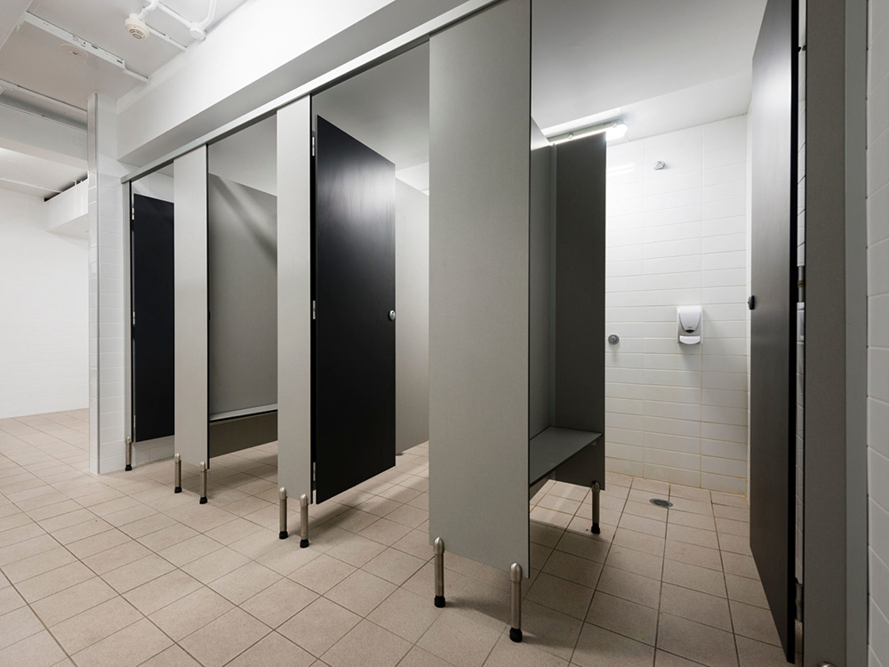 Shower partitions with compact laminate