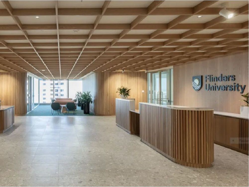 DecorSlat Create timber slat ceiling at The Tower, Flinders University 