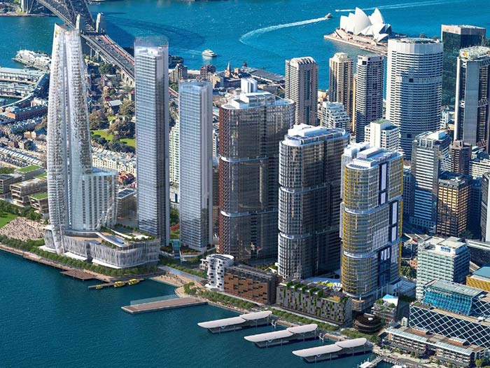 Aerial view of Barangaroo South skyline