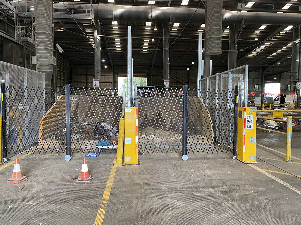 ATDC's security mobile trellis doors at Cleanaway’s waste recycling facilities