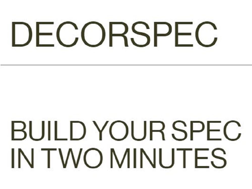 DecorSpec online specification builder 