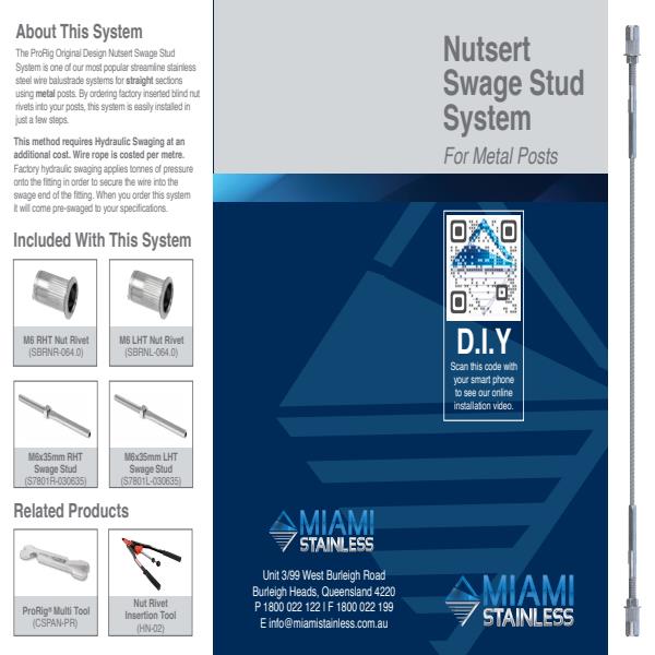 Nut swage stud system metal posts