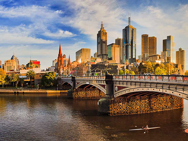 Melbourne skyline.
