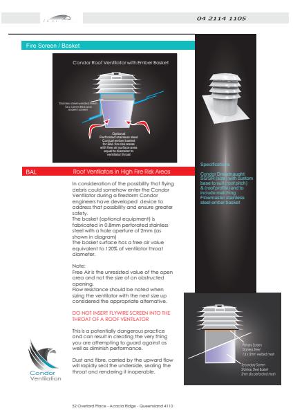 BAL High Fire Risk Roof Ventilators