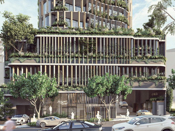 A future 25-storey residential tower in Milton, QLD, designed by bureau^proberts