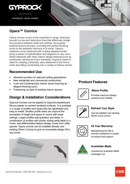 Opera™ Cornice Data Sheet