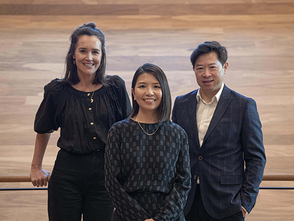 Image: L-R Ngaio Chalmers, Stephanie Wan and Teddy Chung. ClarkeHopkinsClarke Architects /Supplied.