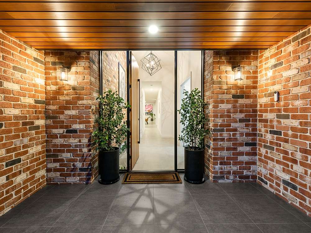 The entryway of the home featuring Tribeca bricks from the PGH Bricks Manhattan range