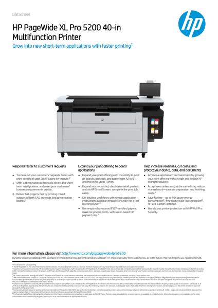 HP PageWide XL Pro 5200 40-in Multifunction Printer