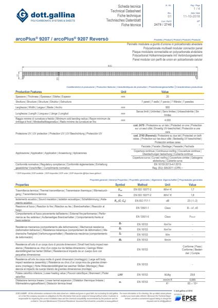 Light & Space Roofing Specialists ArcoPlus 9207 Technical Data Sheet