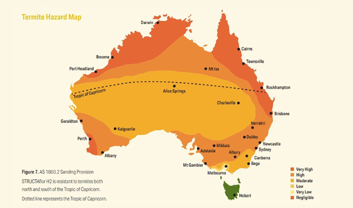 Termite hazard areas