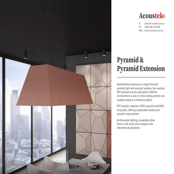 Acoustek Pyramid Pyramid Extension Spec Sheet