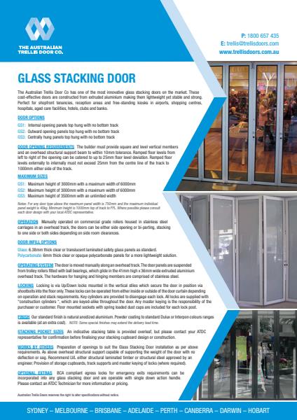 Glass Stacking Door Brochure